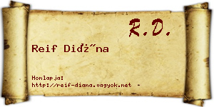 Reif Diána névjegykártya